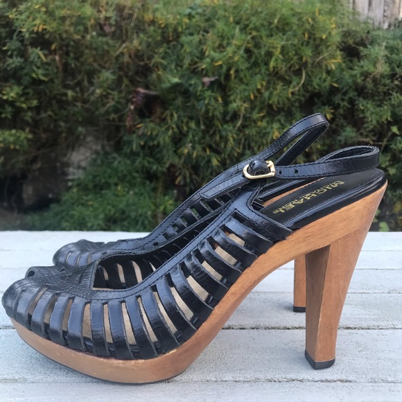 Michael Kors Shoes - Michael Kors black leather peep toe slingback heel